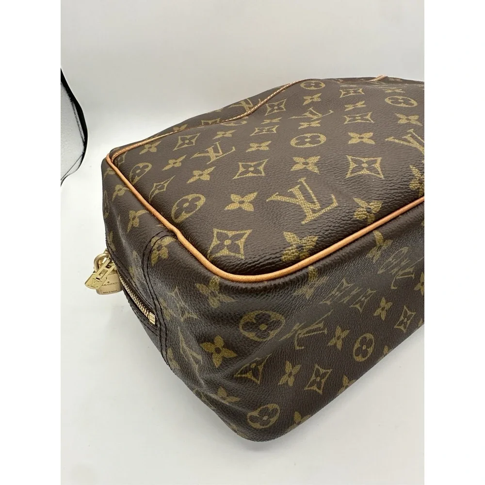 Louis Vuitton Monogram Deauville Handbag Brown With Bachata Leather